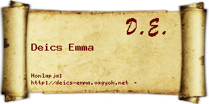 Deics Emma névjegykártya